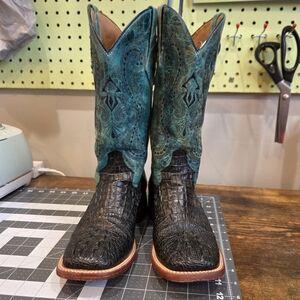 Ferrini Cowhide Exotic Leather Black Boots